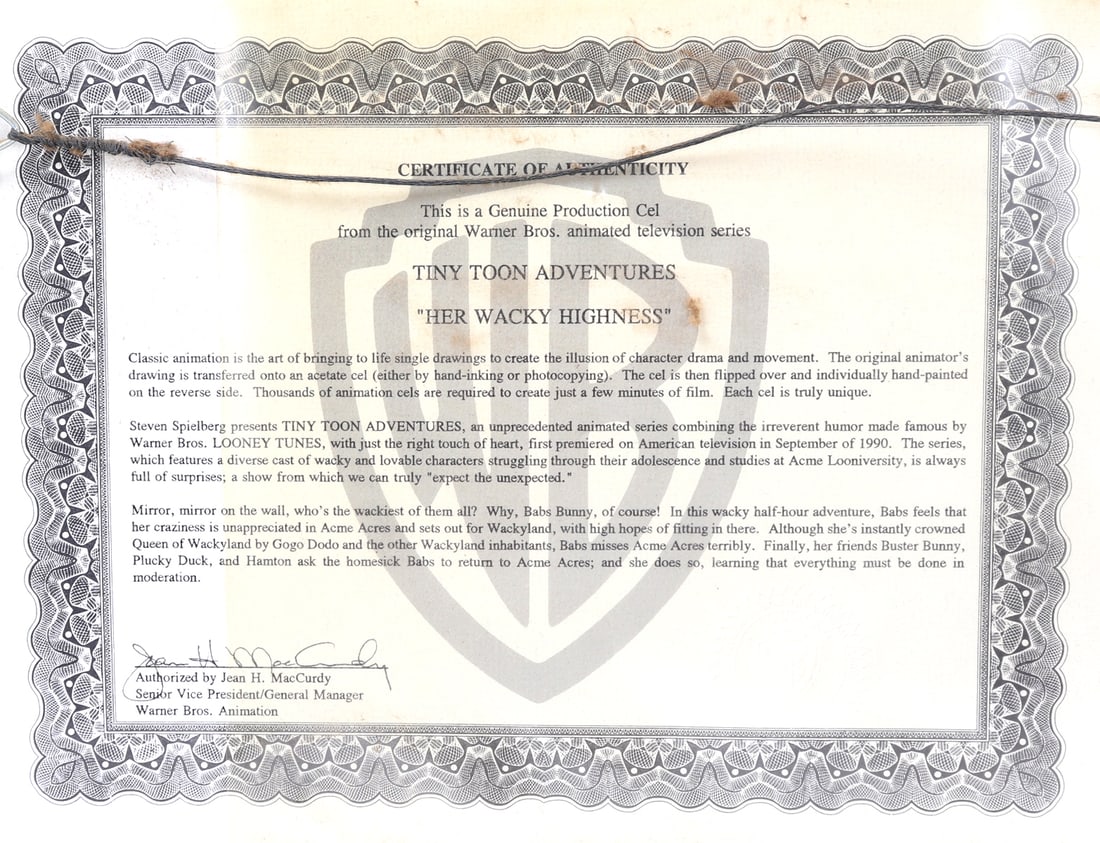 Original Warner Bros Tiny Toon Adventures Cel - 5
