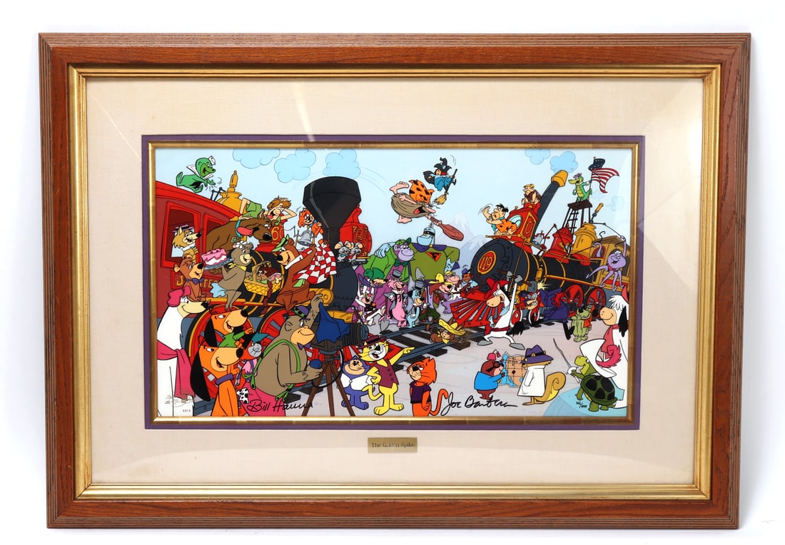 Original Hanna & Barbera Animation Cell, Signed: 1968 Wacky Races 1968 TV series cell, signed by the illustrators Hanna and Barbera. Signed by Bill Hanna and Joe Barbera, numbered 162/400. Size 35 1/4" L x 25" W, Sight 24" L x 13 1/2" W