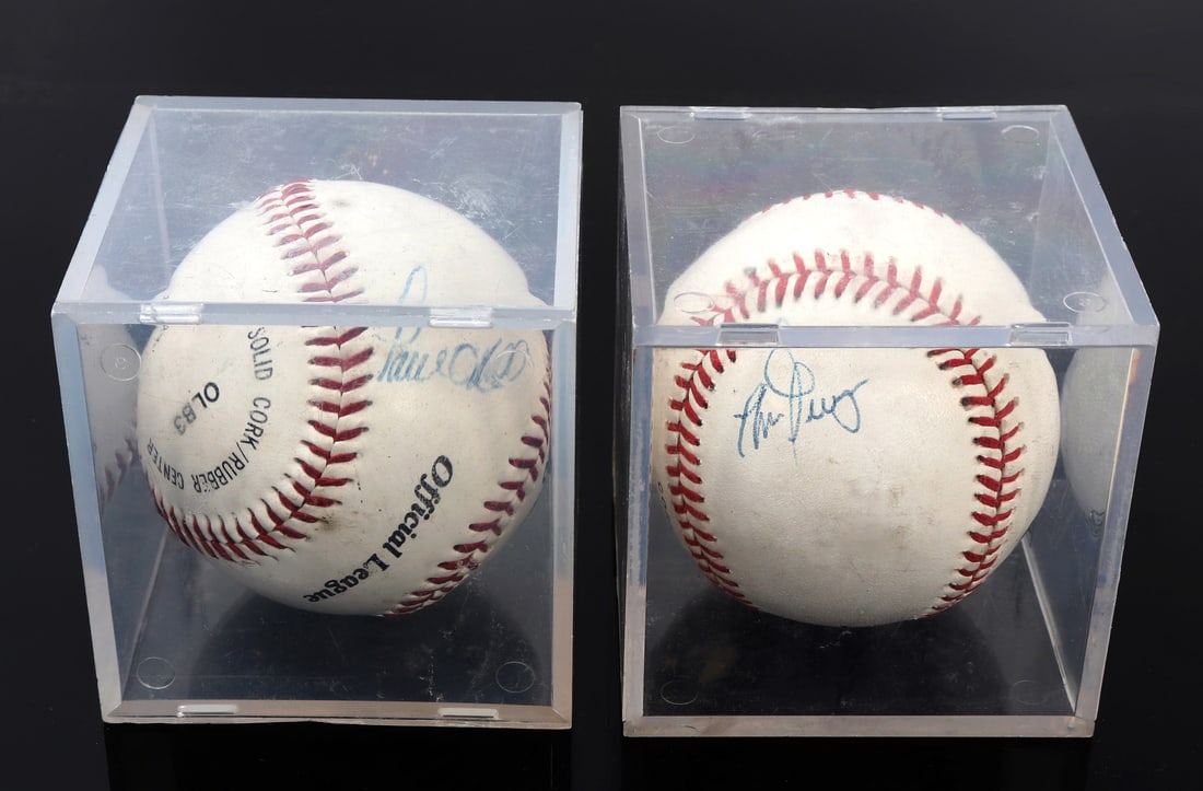 Group Lot of Two Signed In Game Baseballs (1 of 6)