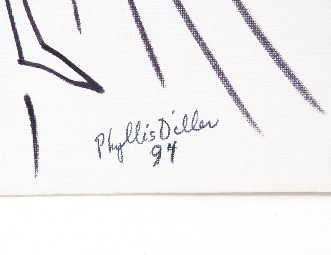 Two Original Abstract Sketches by Phyllis Diller, Signed & Dated - 4