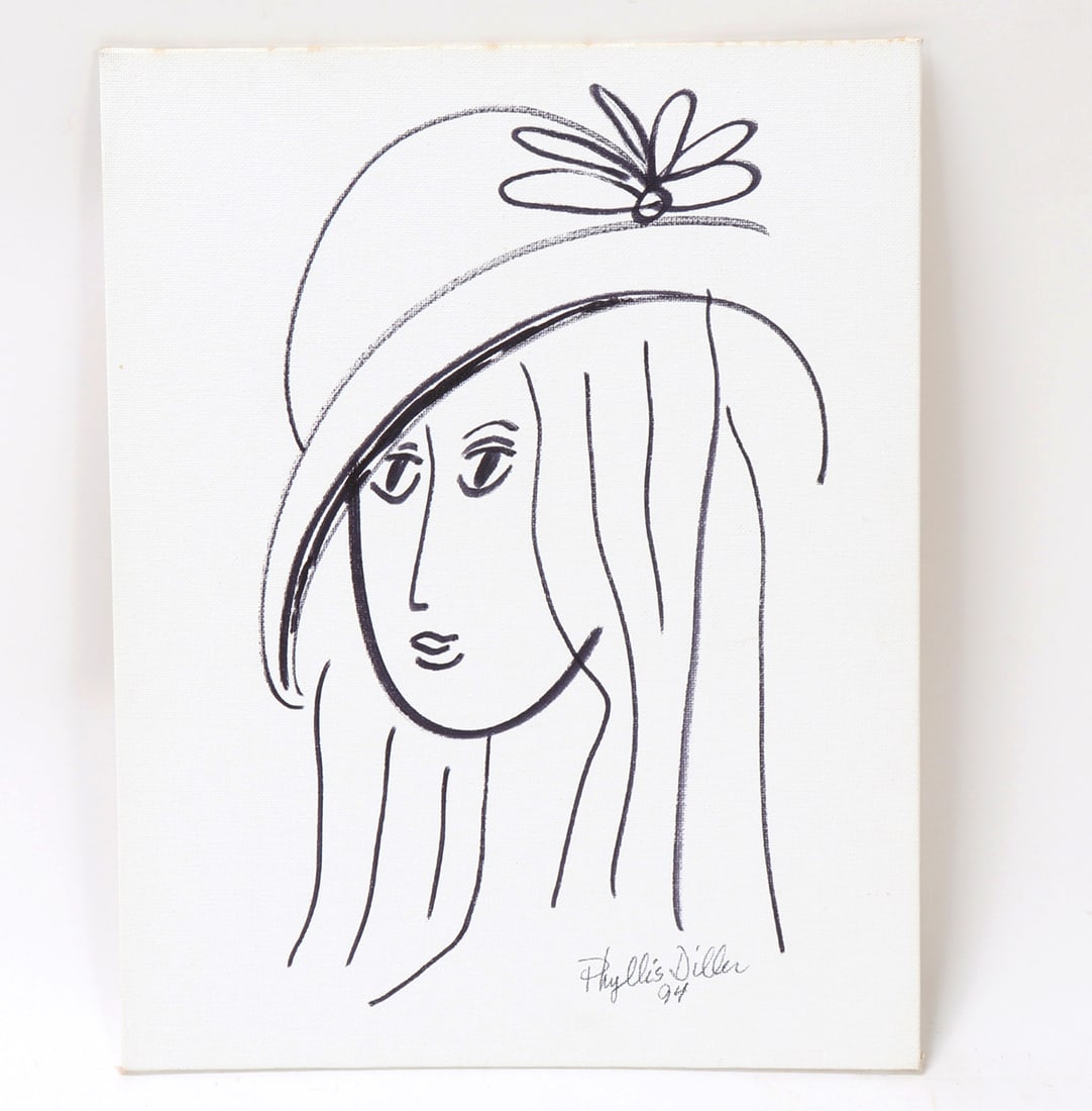 Two Original Abstract Sketches by Phyllis Diller, Signed & Dated - 6