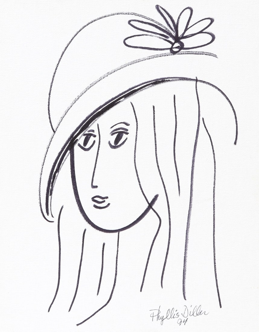 Two Original Abstract Sketches by Phyllis Diller, Signed & Dated - 7