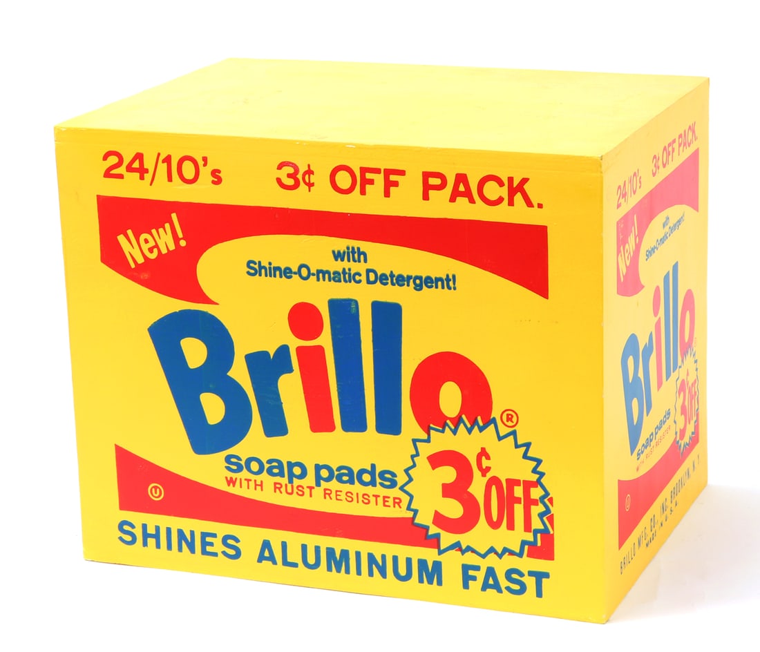 Yellow Brillo Box Pouf, Andy Warhol Style (1 of 6)