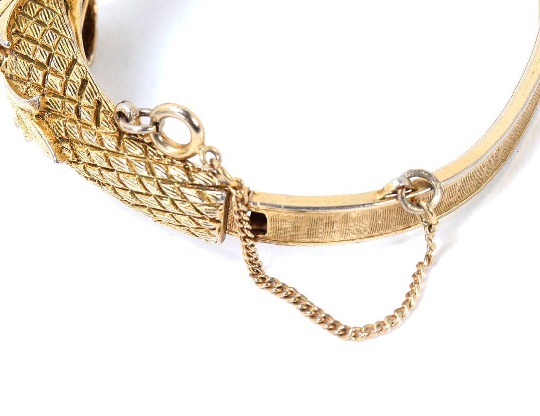 Vintage Double Headed Serpent Hinged Bracelet - 3