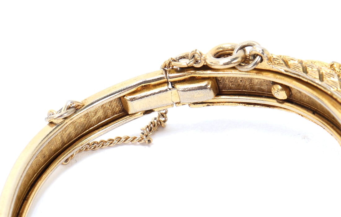 Vintage Double Headed Serpent Hinged Bracelet - 5