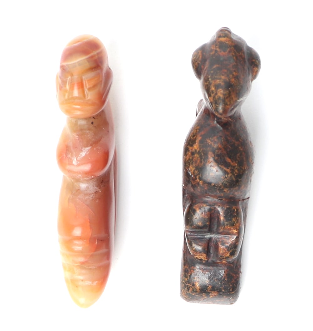 Two Chinese Stone Zoomorphic Stone Pendants - 2