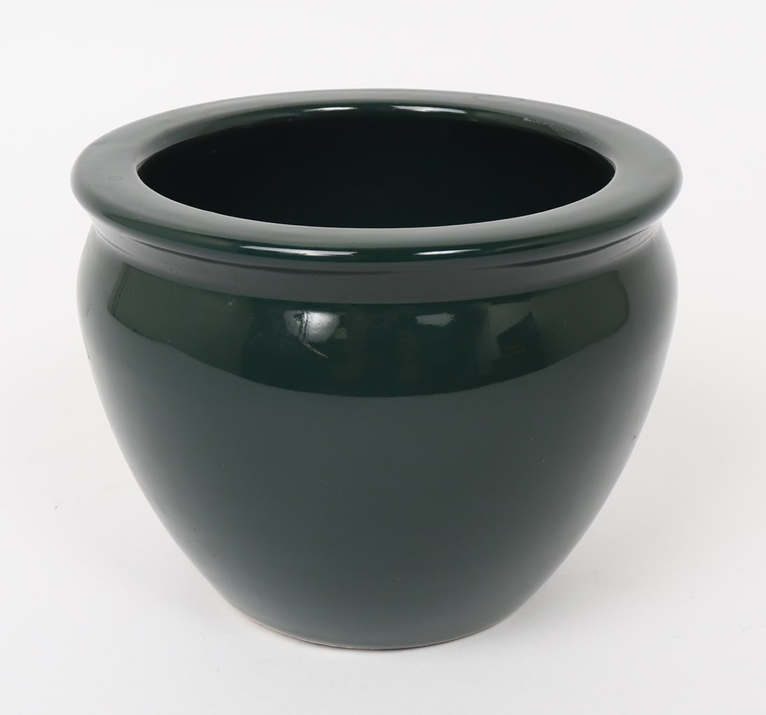 Chinese Forest Green Porcelain Planter (1 of 2)