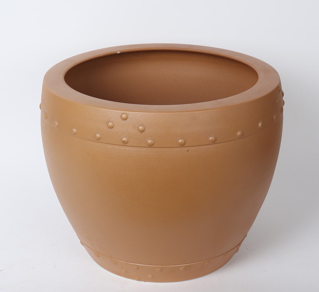Chinese Brown Flower Pot - 2