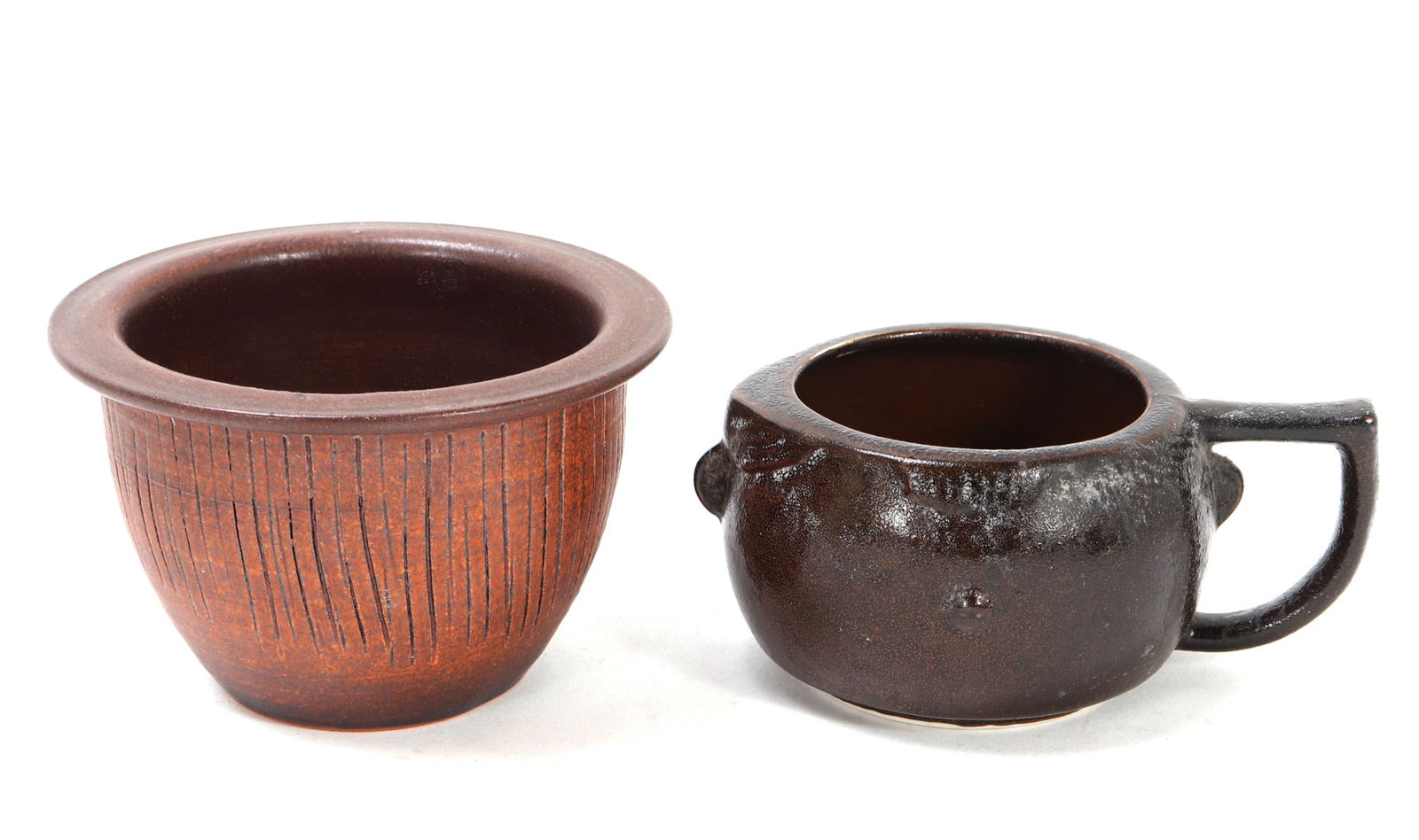Chinese Brown Glazed Pot & Tea Cup (1 of 7)