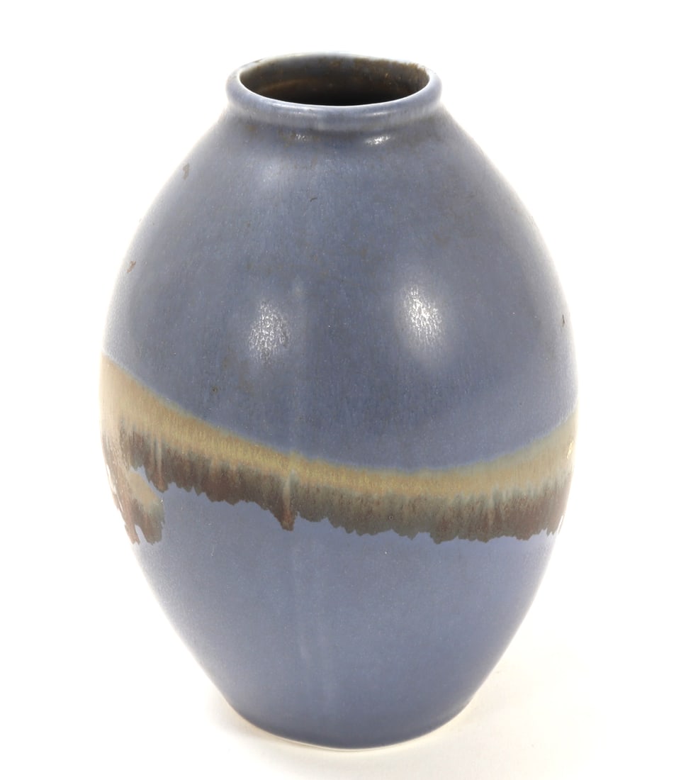 Chinese Drip Glazed Olive Shaped Vase - 3