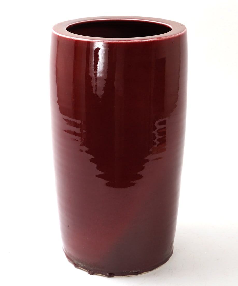 Heavy Chinese Porcelain Ox Blood Glazed Umbrella Stand (1 of 11)