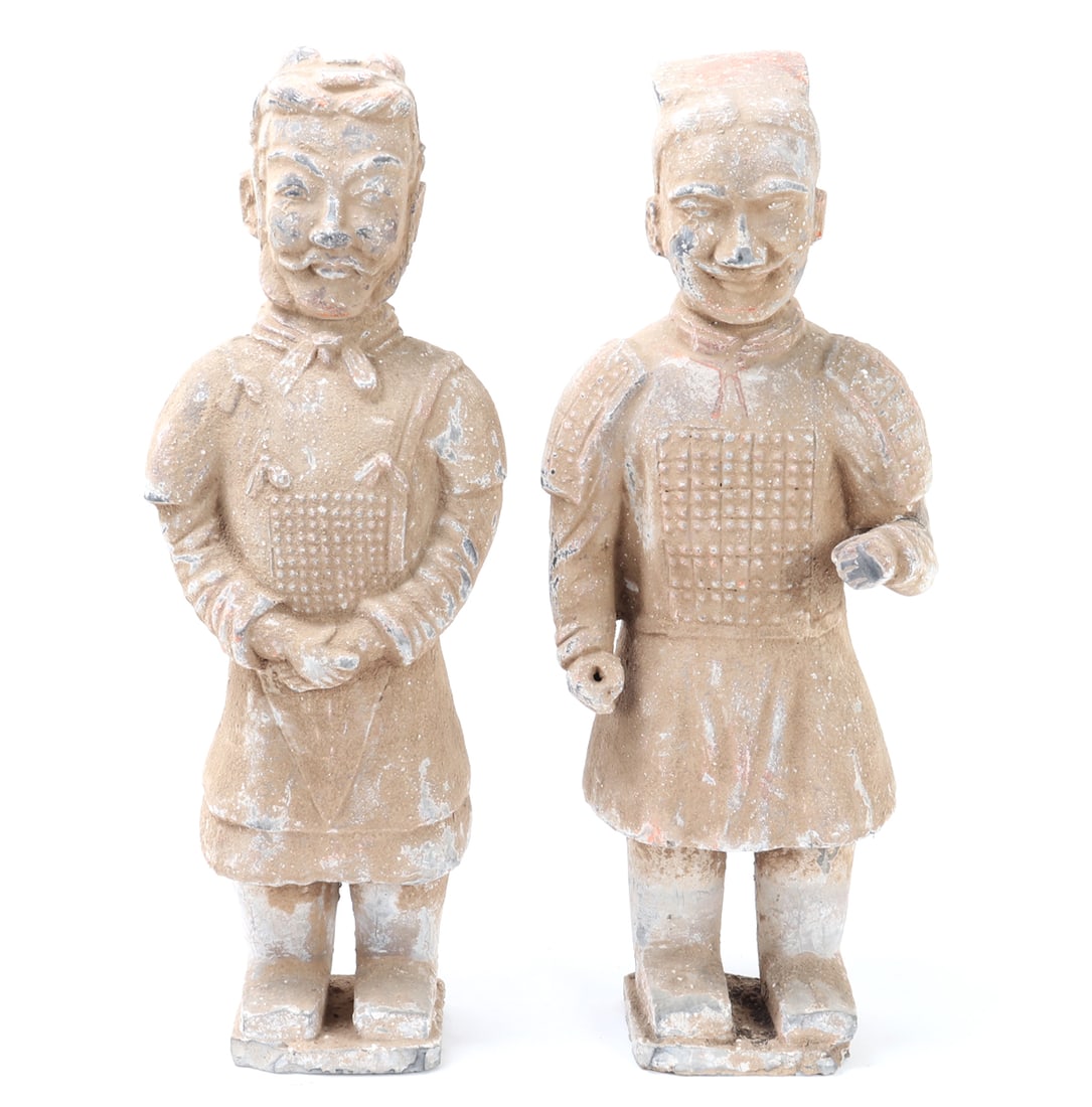 Massive Pair of Chinese Terra-cotta Warrior Statues (1 of 20)