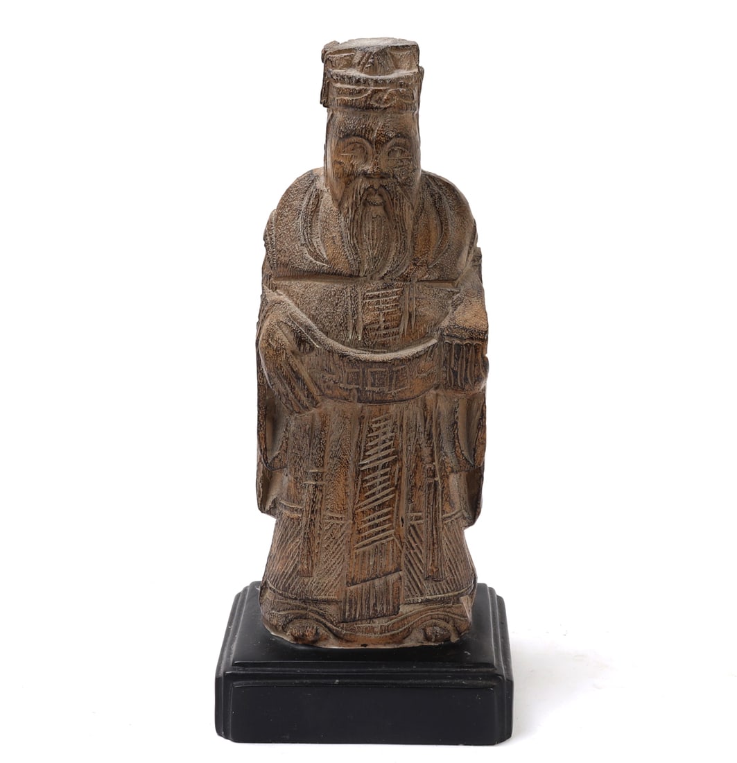 Chinese Wood Carved Statue of a Monk (1 of 17)
