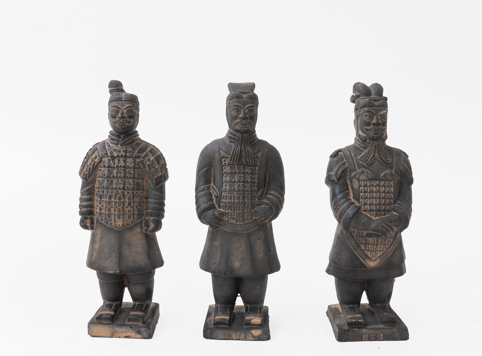 (3) Black Terracotta Warrior figurines (1 of 3)