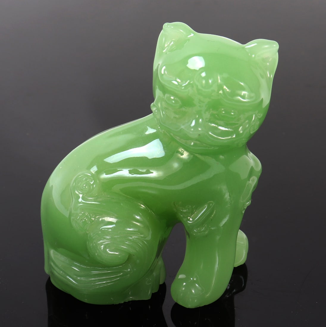 Chinese Jade Style Stone Foo Lion Figurine (1 of 8)
