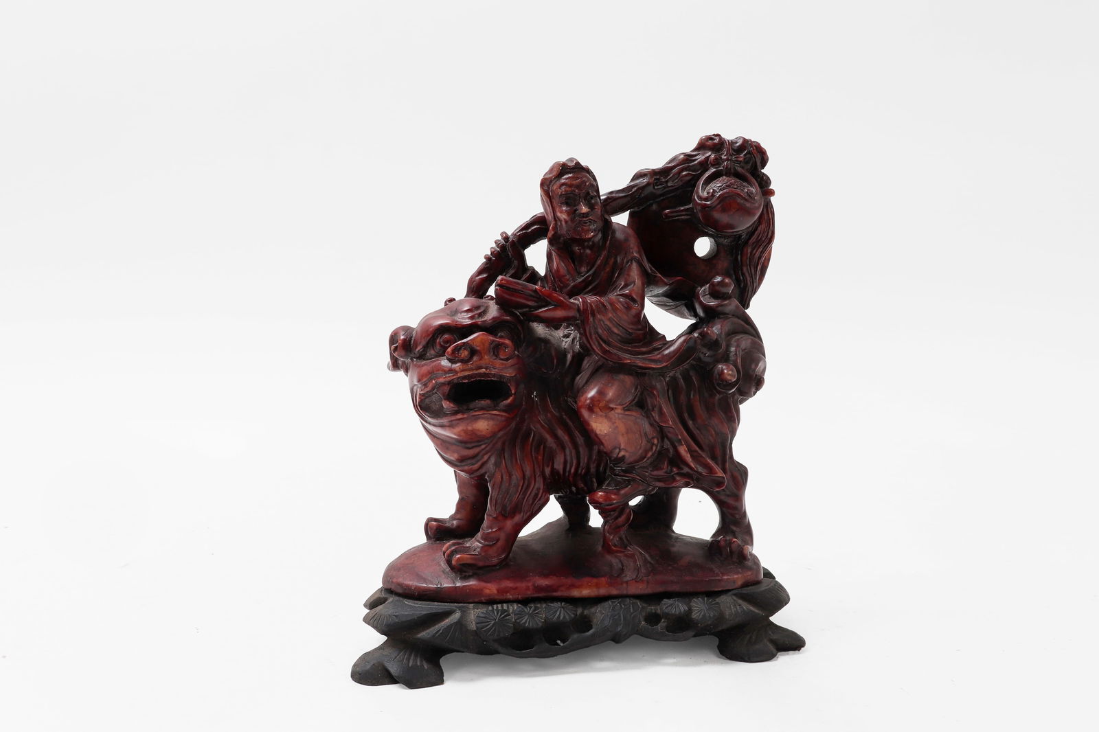 Chinese Carved Oxblood Hardstone figure (1 of 4)