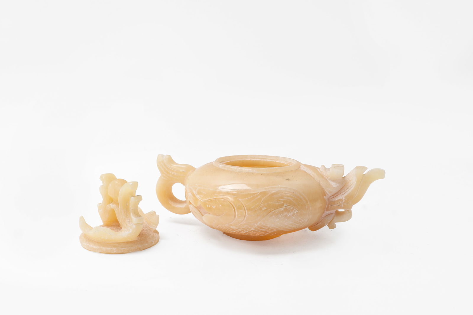 Chinese White Hardstone Teapot - 3