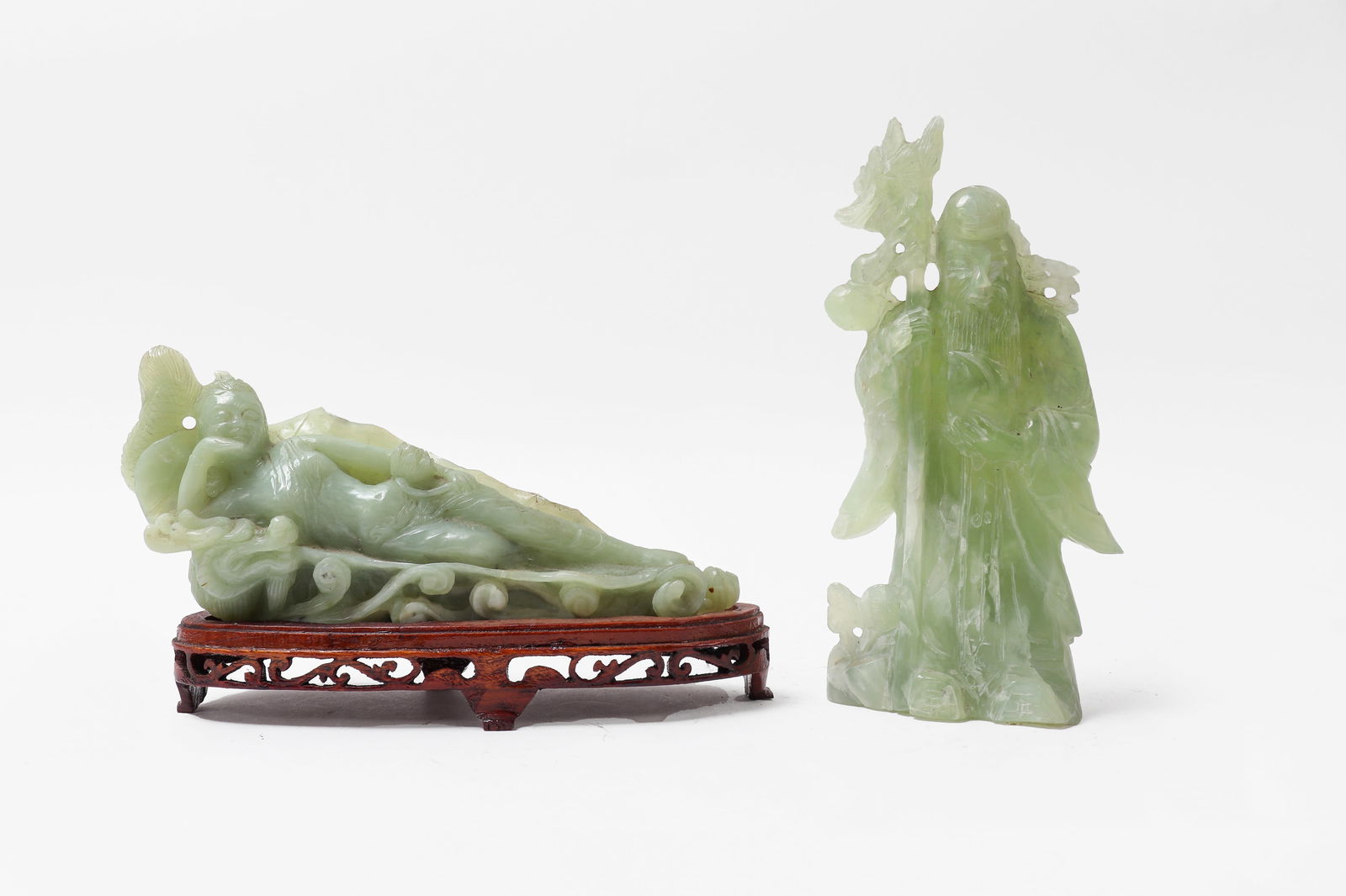 Chinese Boddhisattva Hardstone figures - 2