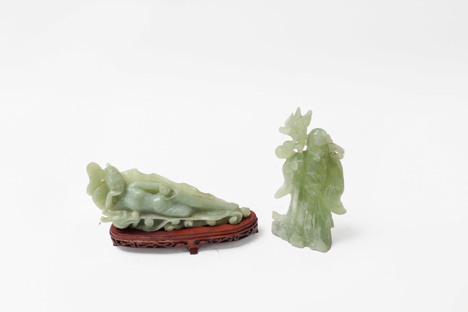 Chinese Boddhisattva Hardstone figures - 3