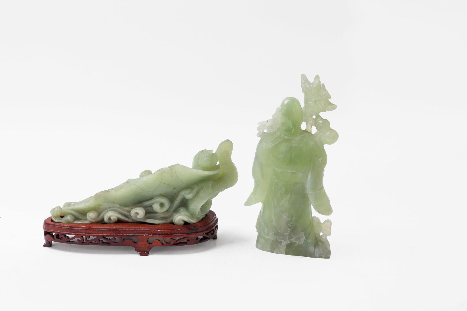 Chinese Boddhisattva Hardstone figures - 4