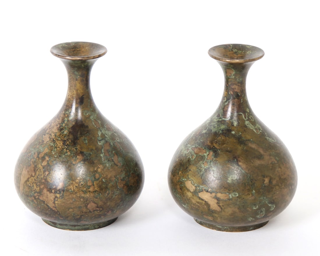 Pair of Chinese Bronze Miniature Vases (1 of 10)