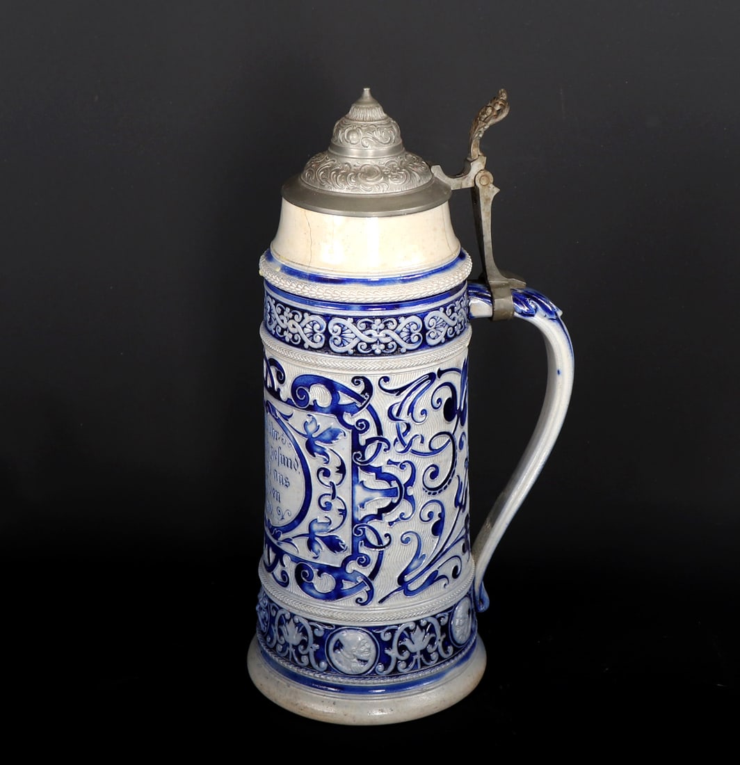German Salt Glaze Octoberfest Stein - 3