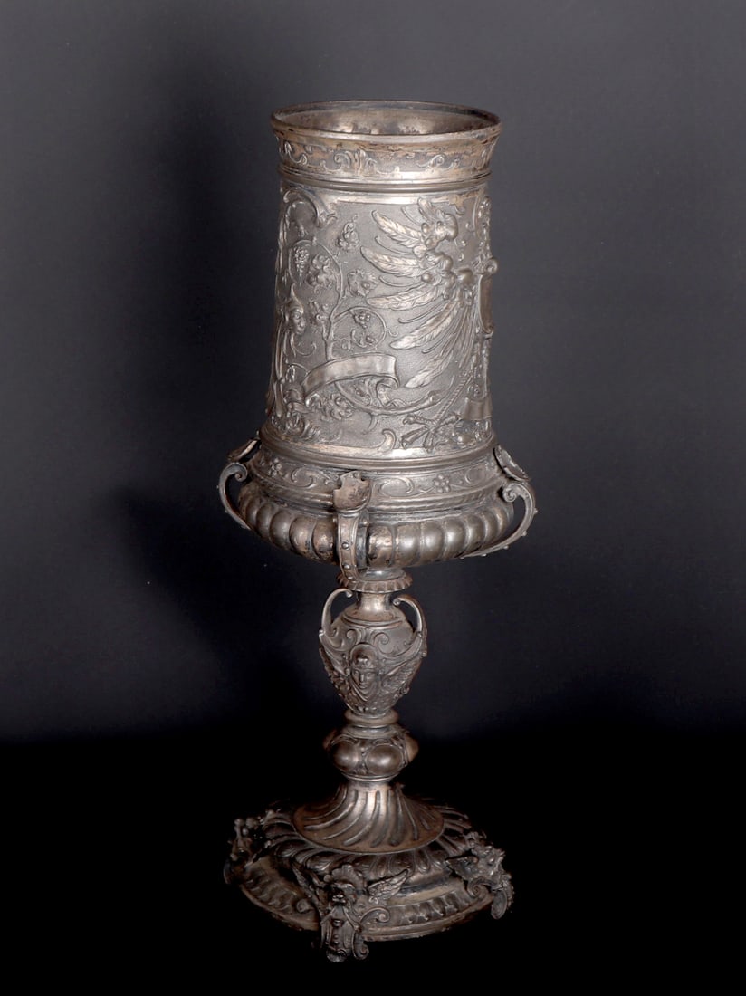 Massive German Pewter Chalice - 5