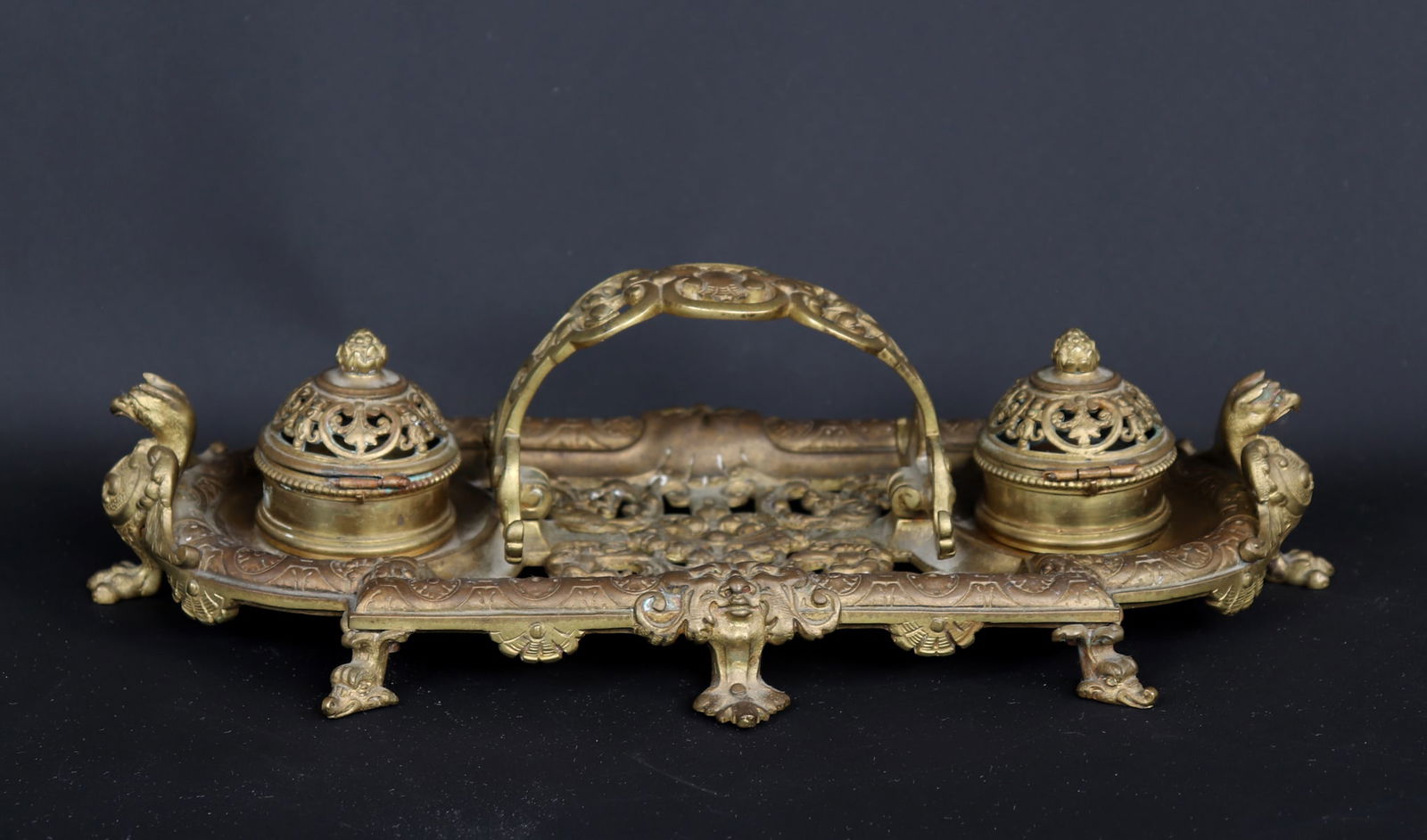 Fine Brass Ink Desk Stand - 6
