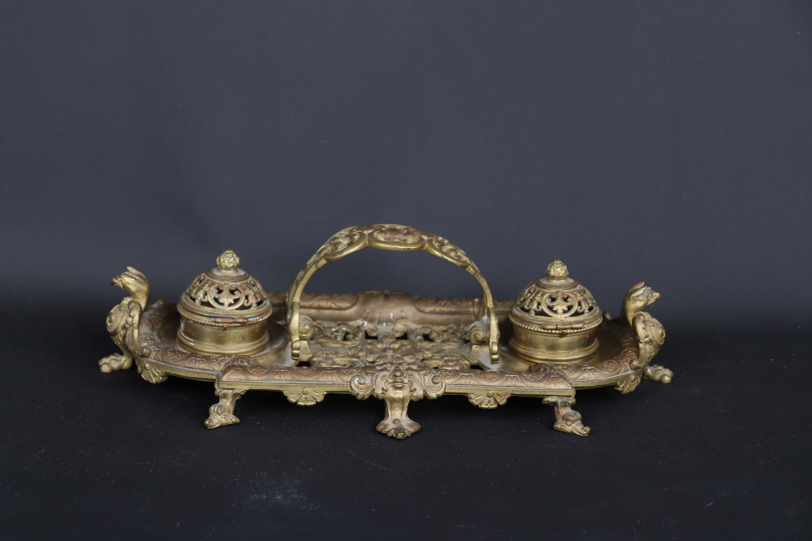 Fine Brass Ink Desk Stand - 8