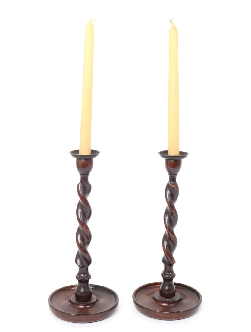 Deep Thomas Danforth II Pewter Plate & Turned Candlesticks - 2