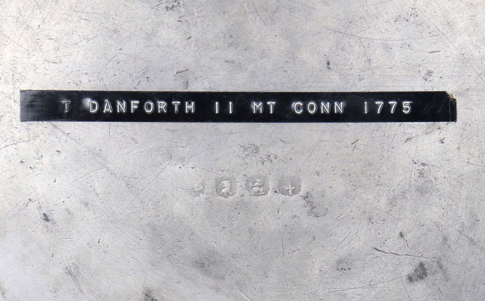 Deep Thomas Danforth II Pewter Plate & Turned Candlesticks - 7