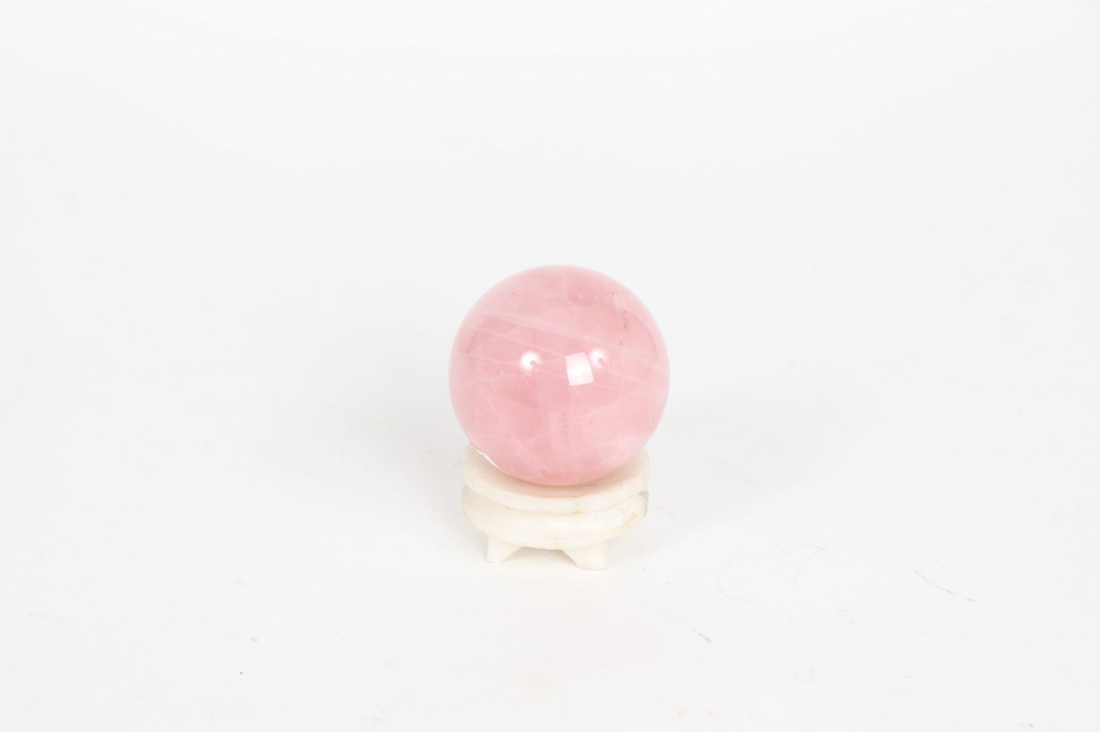 Small Pink Quartz Crystal Ball - 3