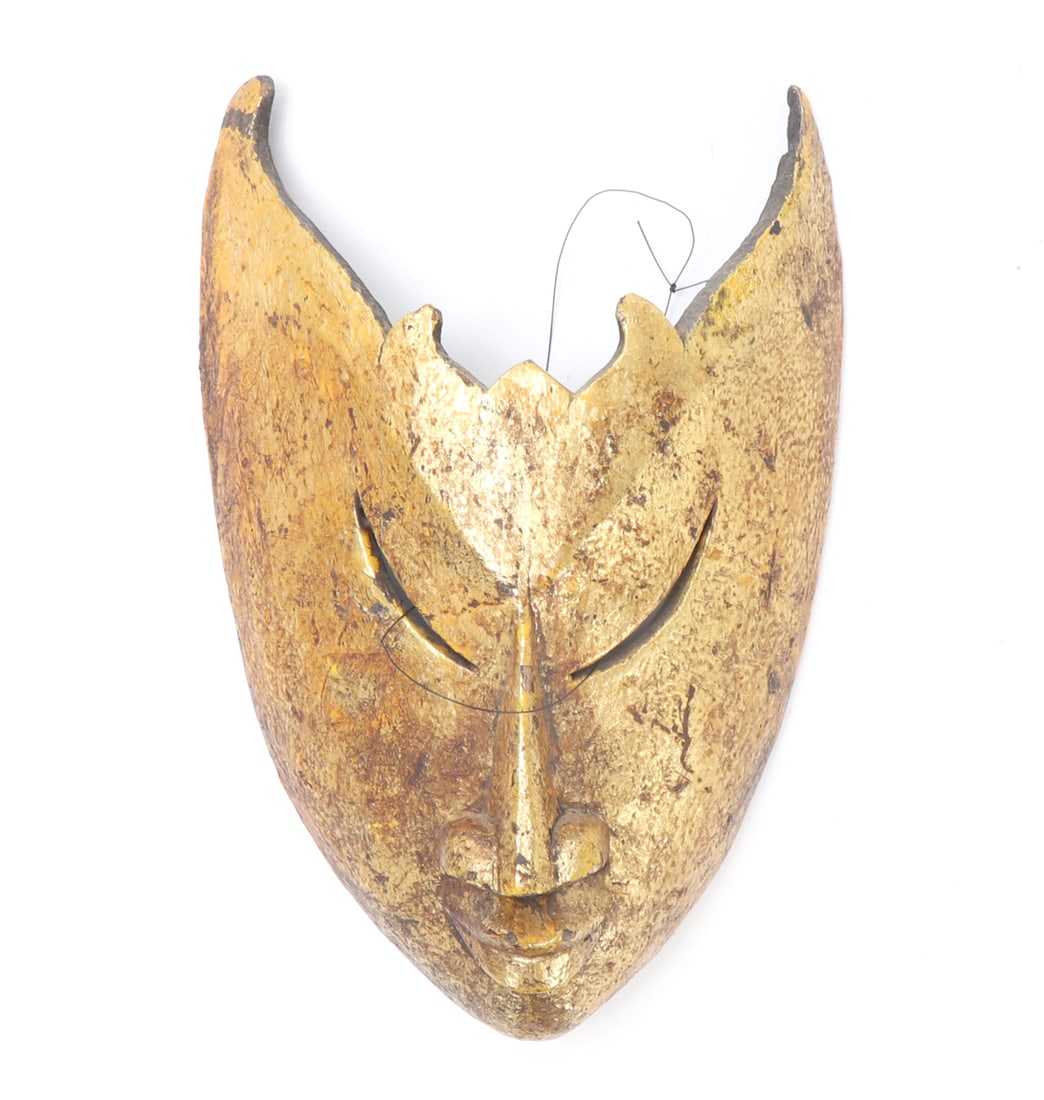Gold Painted Ceremonial Dance Mask (1 of 5)