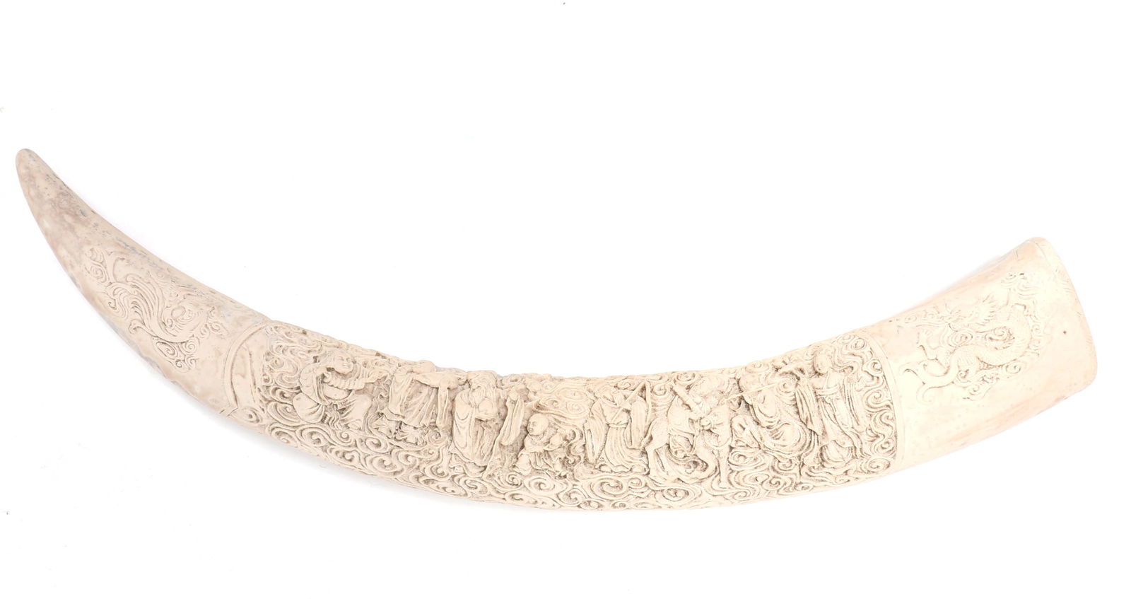 Chinese Horn Style Carved Figural Scene (1 of 11)