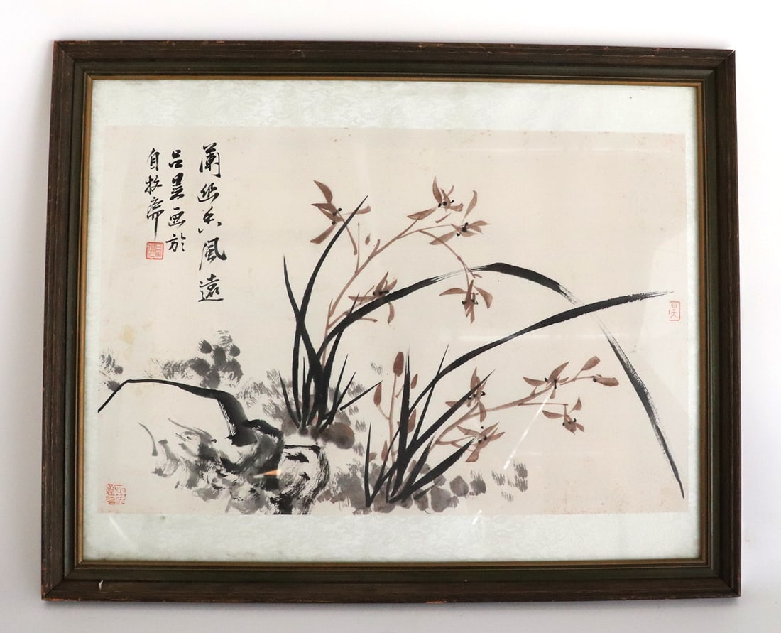 Chinese Mounted Landscape, Blooming Flowers & Flora (1 of 5)