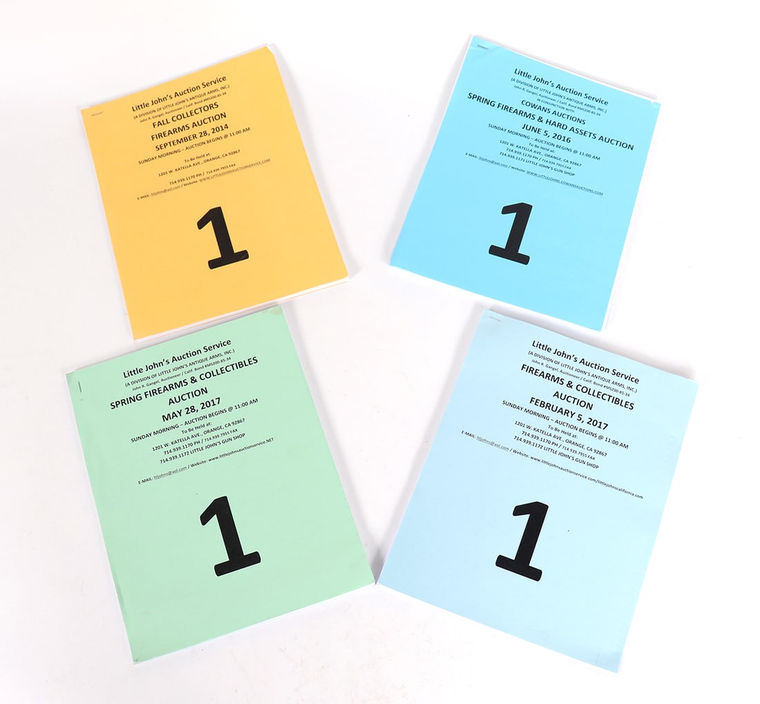 Group of Four Little John Auction Catalogs: Auction dates include September 28, 2014, June 5, 2016, February 5 & May 28, 2017.