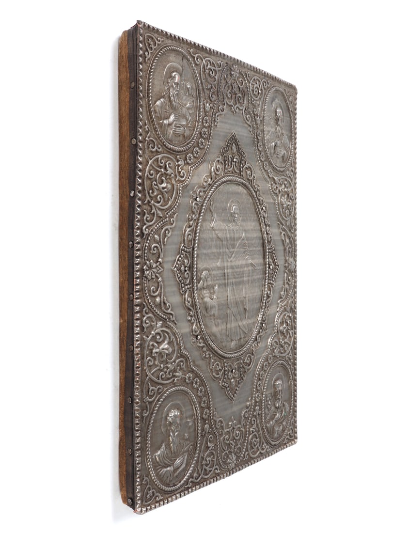 Fine Silver Jesus Christ, "Pantocrator" Icon - 3