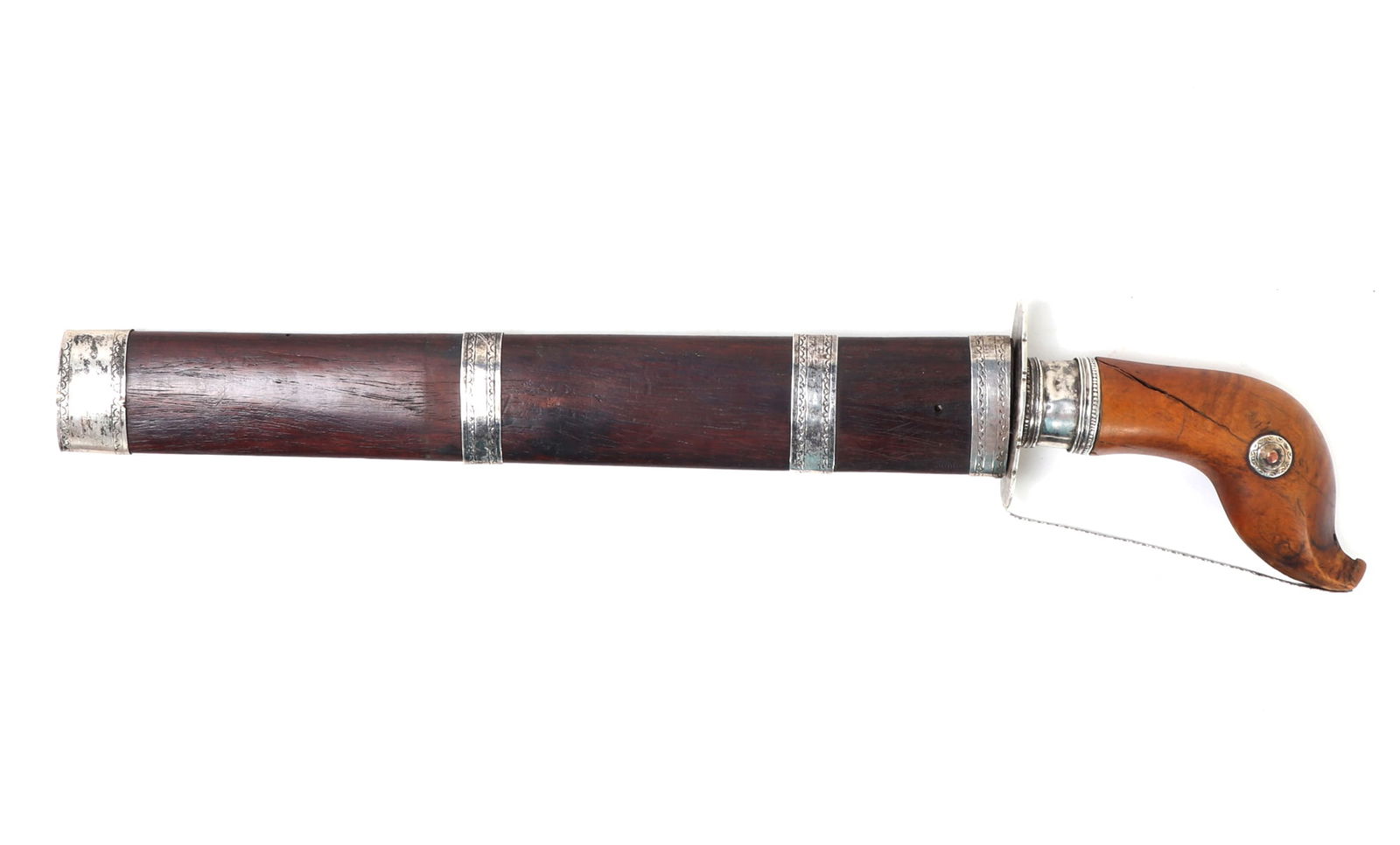 Nice Silver Mounted Moro Dagger & Sheath - 8