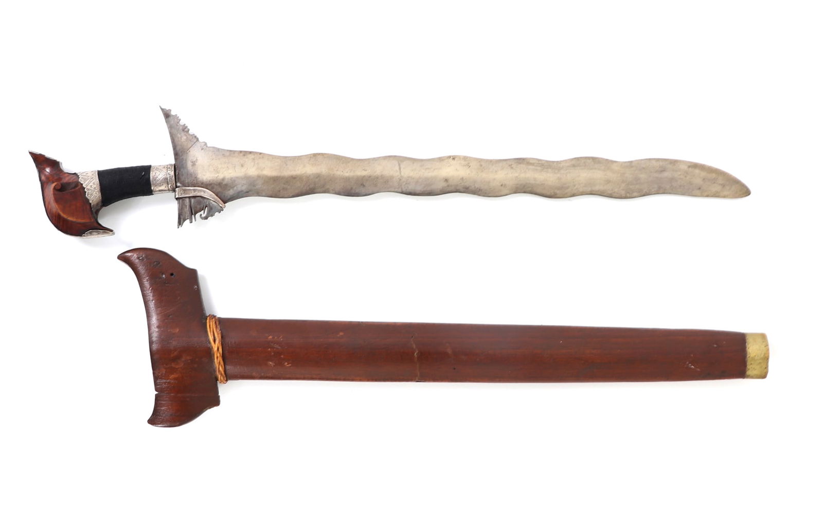 13-Wave Moro Sulu Kris w/ Scabbard, 19th C. (1 of 12)