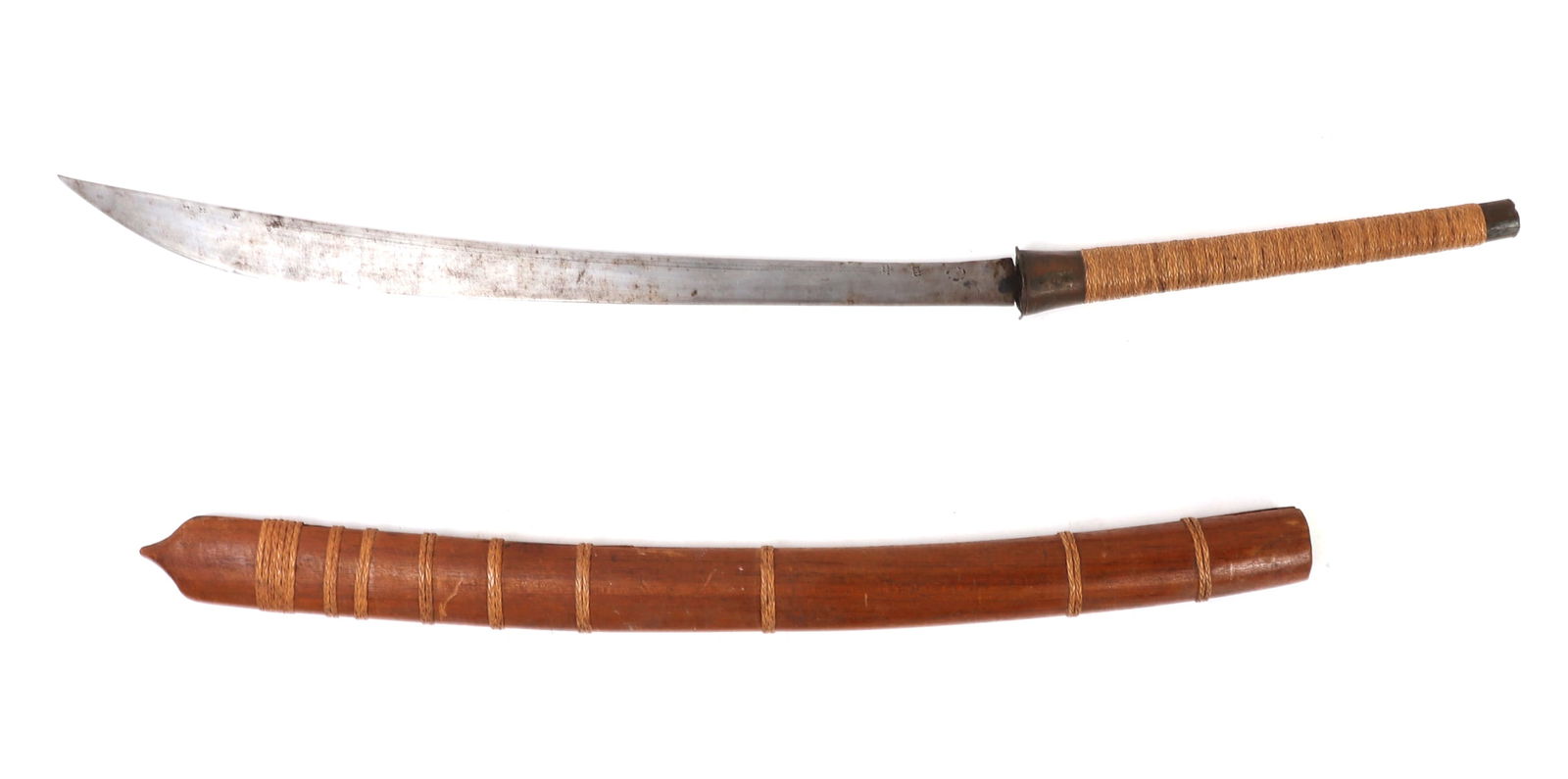 Burmese Dha Sword w/ Scabbard - 2