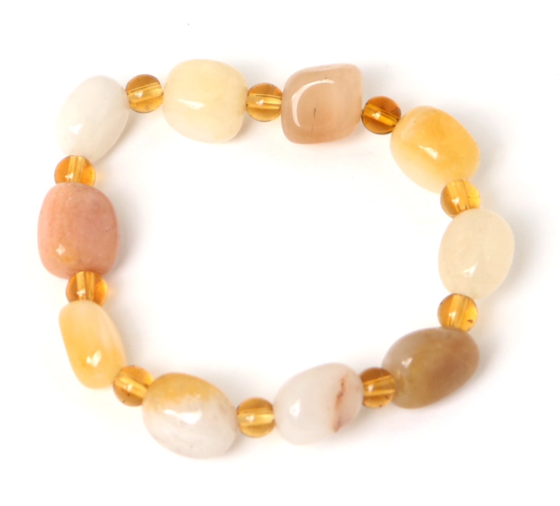Beautiful Stone Beaded Bracelet with Amber Colored Beads (1 of 3)