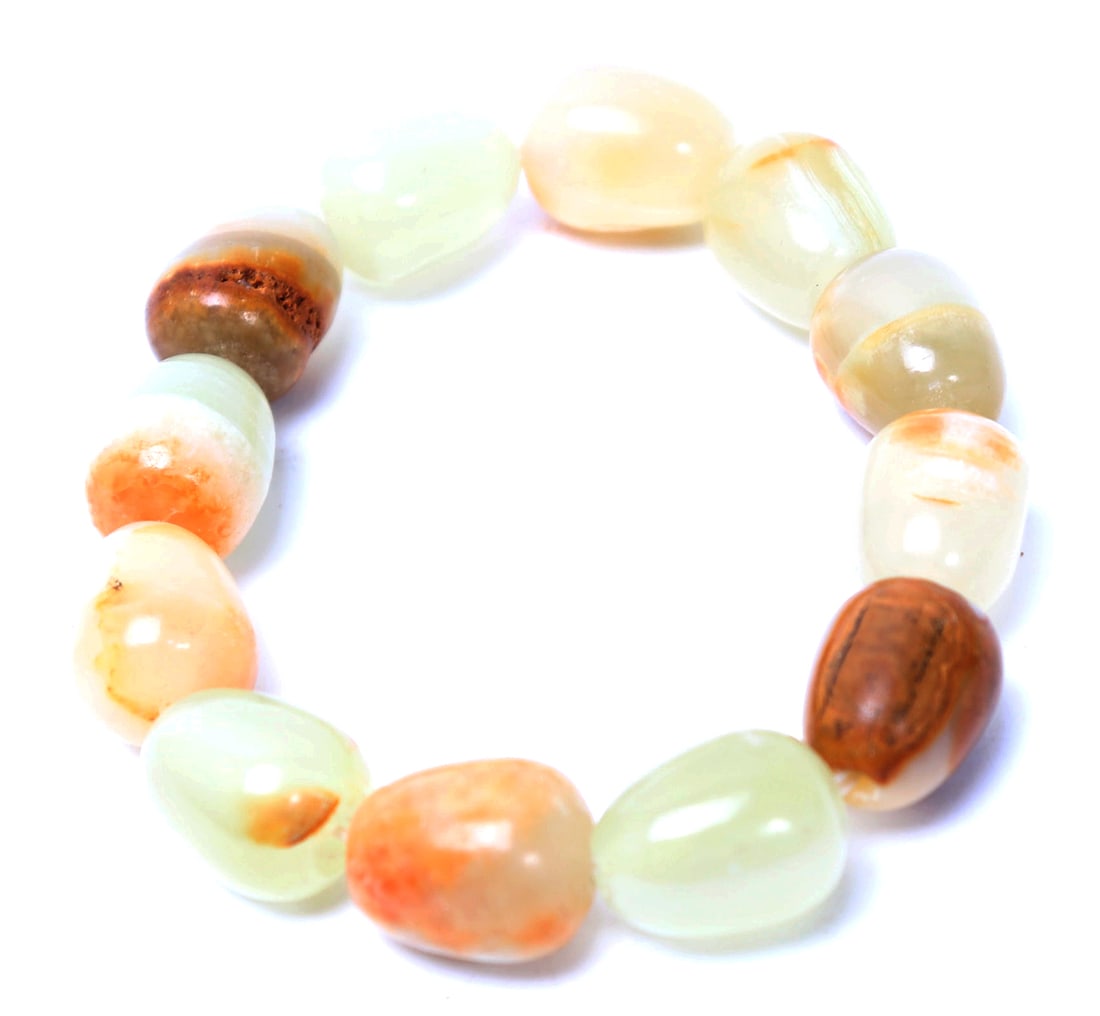 Agate Stone Polished Bead Bracelet - 2
