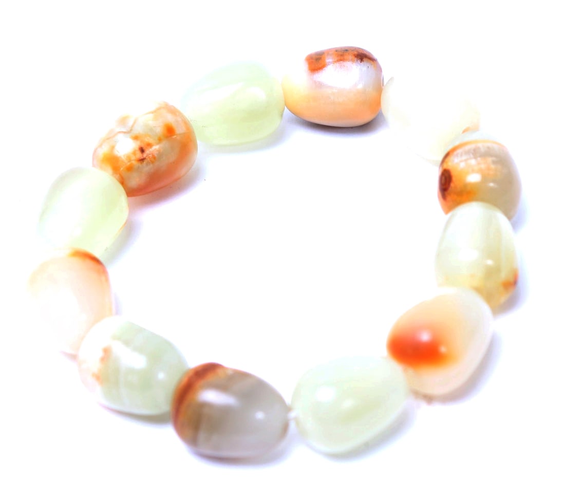Agate Stone Polished Bead Bracelet - 3