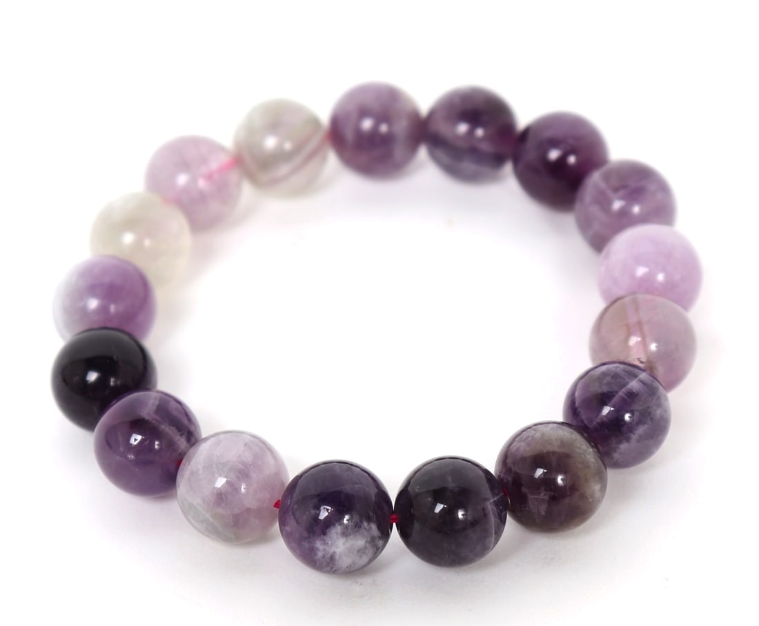 Lovely Amethyst Polished Beaded Bracelet (1 of 5)