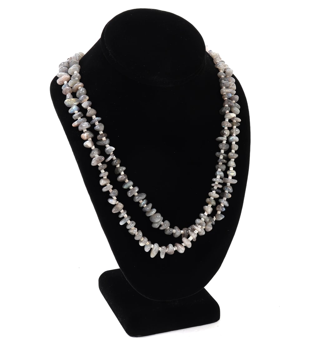 Laborite & Agate Chip Bead Necklace - 2
