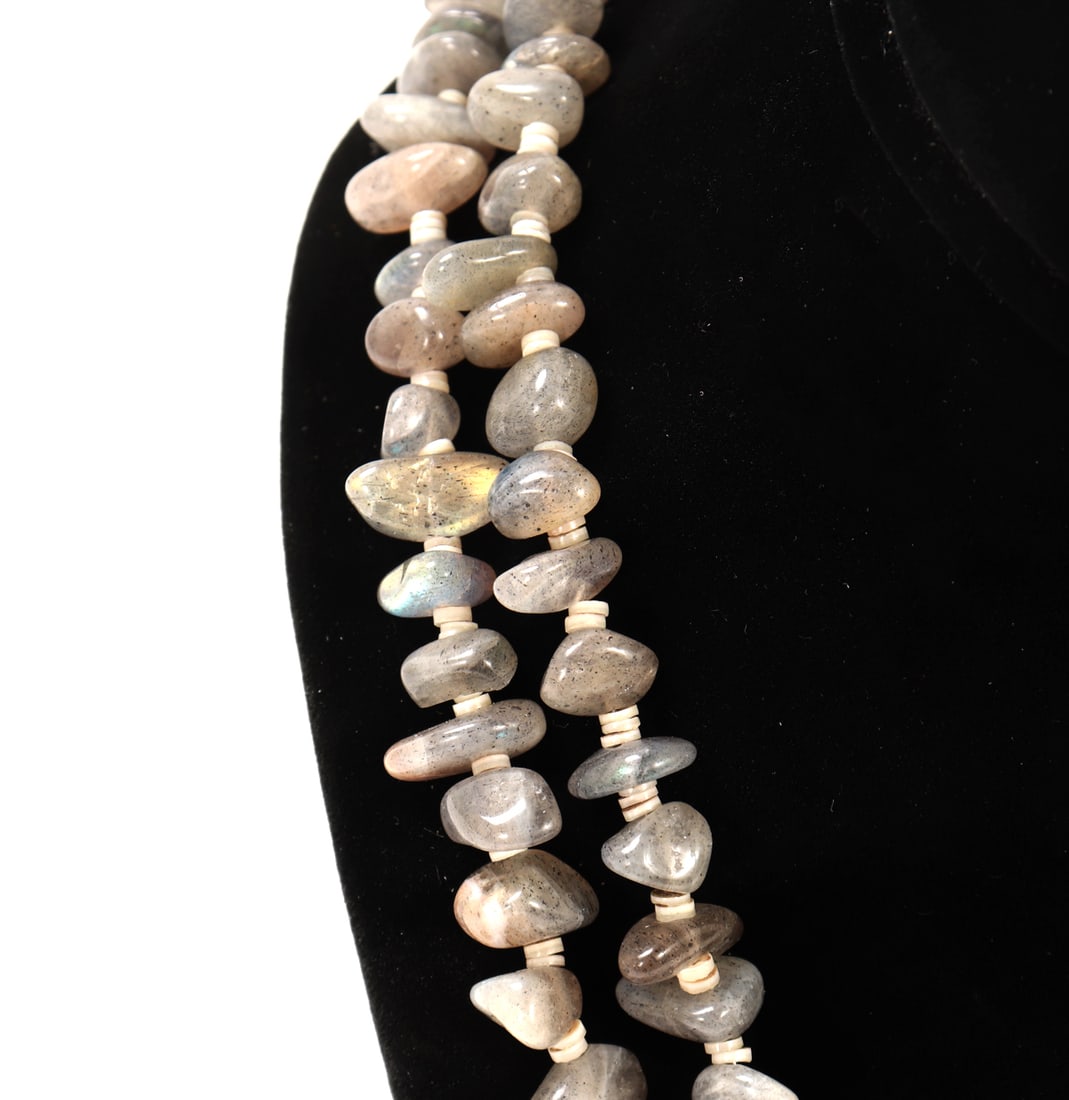 Laborite & Agate Chip Bead Necklace - 4
