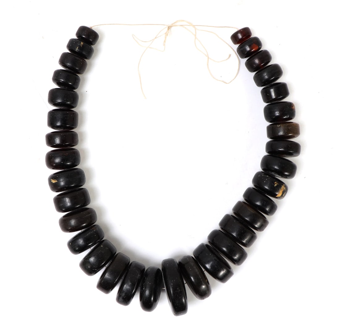 Gorgeous Natural Amber Disc Necklace: Wonderful all natural ancient fossilized amber, polished into accordion sized beads, readied for a wonderful necklace or bracelet and earrings set. Size 25" L