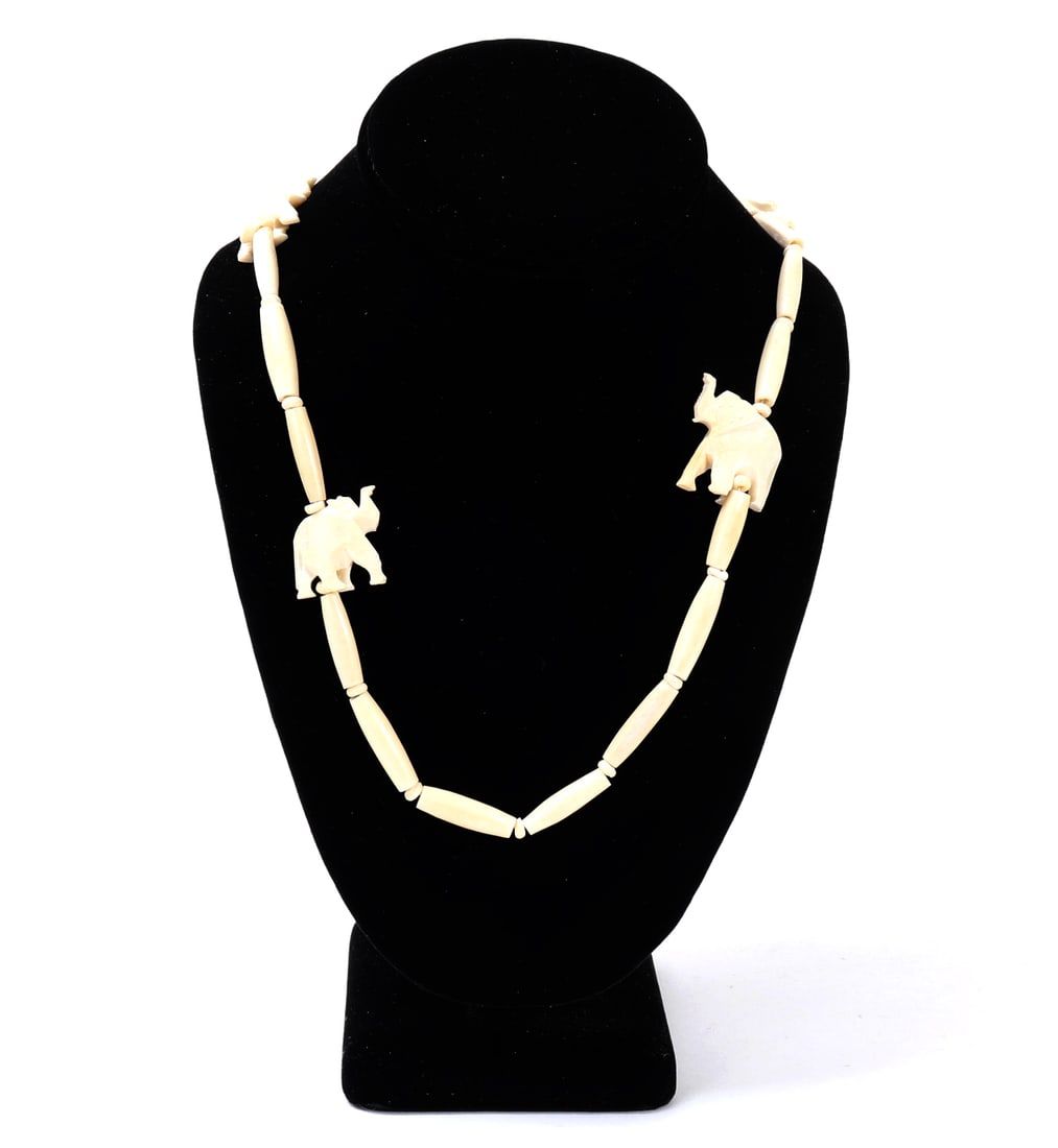 Stylish Bone Style Carved Elephant Necklace (1 of 5)
