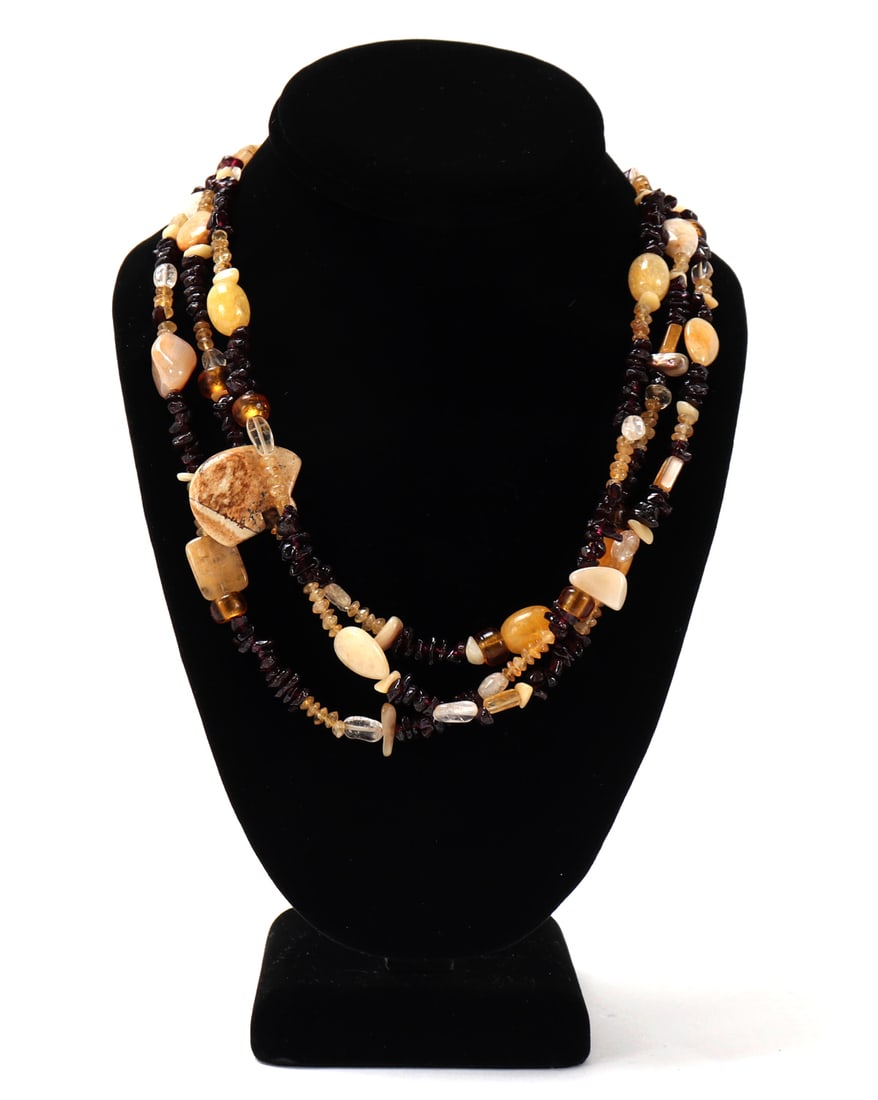Beautiful Mixed Bead Triple Strand Necklace (1 of 5)