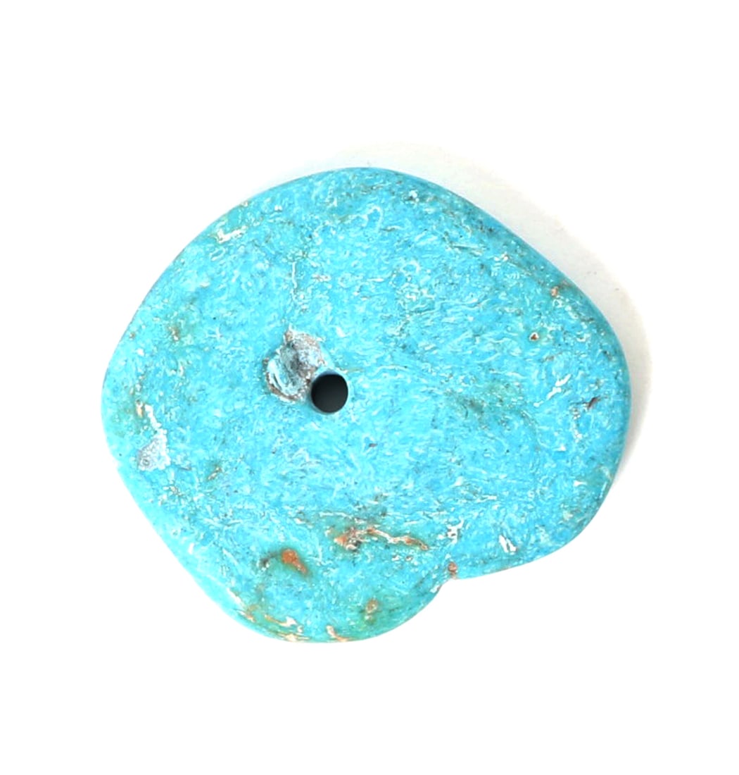 Natural Raw Turquoise Disc Pendant - 2
